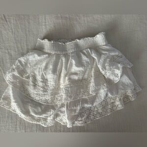 white ruffle skort xs